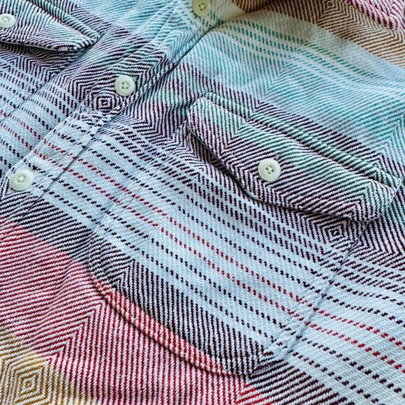 Outerknown 2025 Mens Blanket Shirt Large Sunset Stripe Extraordinary and Limited - Picture 4 of 5